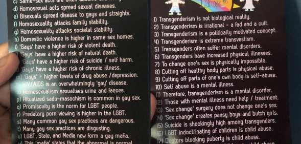 homophobic leaflet