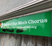 The Oakland Gay Men's Chorus group had their sign defaced