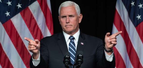 US Vice President Mike Pence has claimed he was bitten by a horse. (SAUL LOEB/AFP/Getty Images)