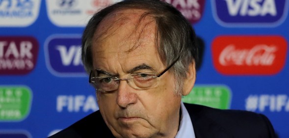 French Football Association President Noël Le Graët speaks during the FIFA Closing Press Conference at Stade de Lyon on July 05, 2019 in Lyon, France.