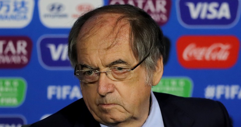 French Football Association President Noël Le Graët speaks during the FIFA Closing Press Conference at Stade de Lyon on July 05, 2019 in Lyon, France.