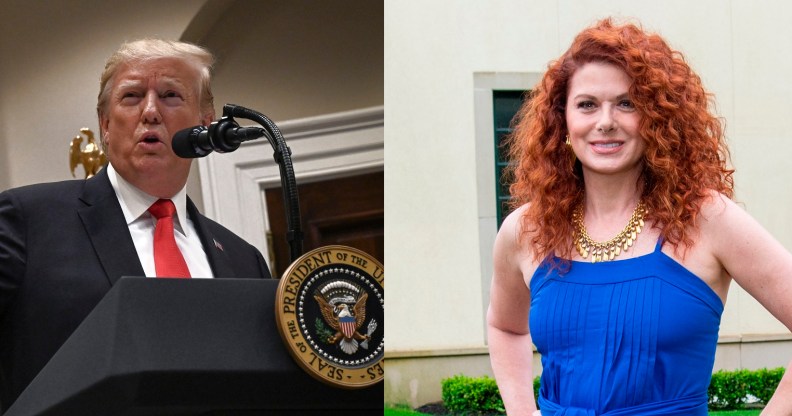 President Donald Trump has hit out at Debra Messing over her views