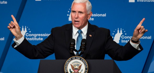 Vice President Mike Pence speaks at the 2019 House Republican Conference Member Retreat Dinner in Baltimore on Friday September 13, 2019.