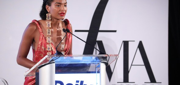 Indya Moore speaks on stage at The Daily Front Row's 7th annual Fashion Media Awards on September 05, 2019 in New York City.