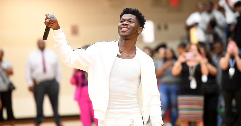 Lil Nas X makes a surprise visit to his former high school on September 10, 2019 in Lithia Springs, Georgia