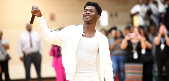 Lil Nas X makes a surprise visit to his former high school on September 10, 2019 in Lithia Springs, Georgia