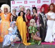 (L-R) Vinegar Strokes, Baga Chipz, The Vivienne, Cheryl Hole, Gothy Kendoll, Scaredy Kat, Divina De Campo, Sum Ting Wong, Blu Hydrangea, Scarlett Moffatt and Crystal at the RuPaul's Drag Race UK launch. (Karwai Tang/WireImage)