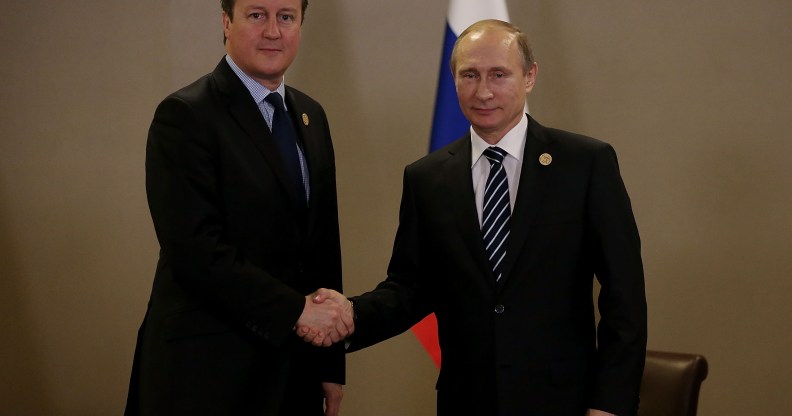 Prime Minister David Cameron and Russian President Vladimir Putin