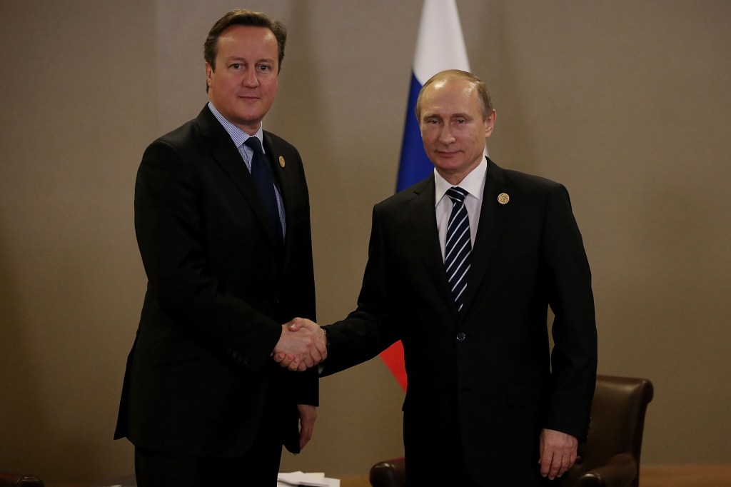 Prime Minister David Cameron and Russian President Vladimir Putin
