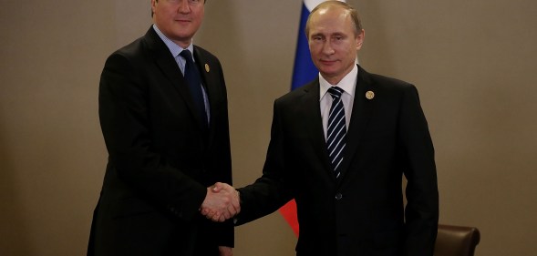 Prime Minister David Cameron and Russian President Vladimir Putin
