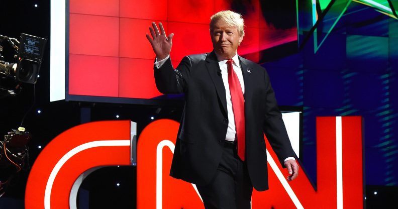 Donald Trump during the CNN presidential debate on December 15, 2015 in Las Vegas, Nevada.