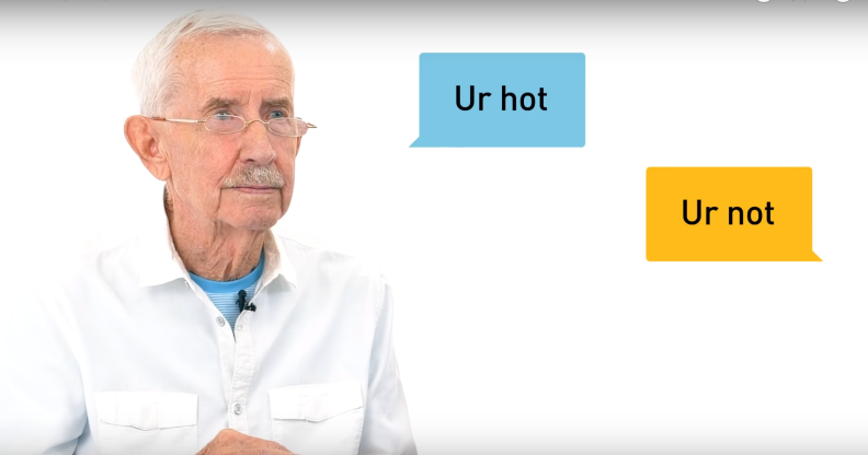 The Old Gays tried out Grindr for the first time, and the results are pretty eye-opening. (Screen capture via YouTube/Into)