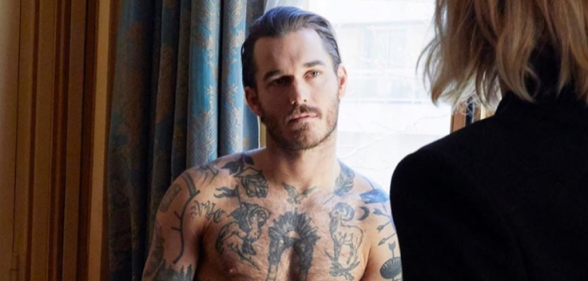 Model Anja Rubik in a teaser for Yves Saint Laurent's condom range. (Instagram/Saint Laurent Paris/Juergen Teller)