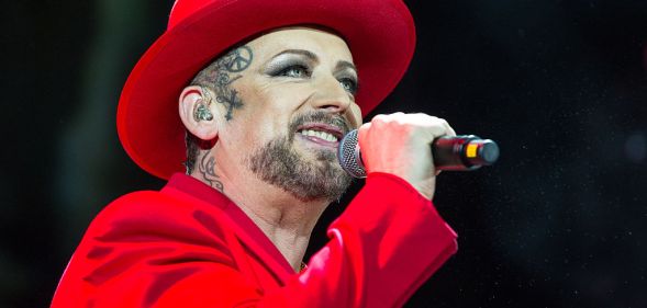 Boy George performs on stage