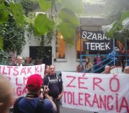 Anti-LGBT activists stormed the event in Budapest