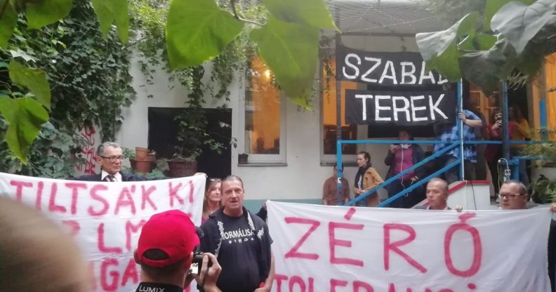 Anti-LGBT activists stormed the event in Budapest