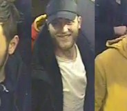 Police are seeking three men over the attack near Canal Street in Manchester