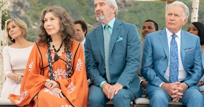 Jane Fonda, Lily Tomlin, Sam Waterson and Martin Sheen in Grace And Frankie