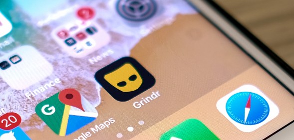 An iPhone screen showing the Grindr icon