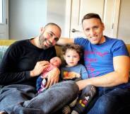 Roee and Adiel Kiviti with baby Kessem and her brother Lev Trump administration gay couple