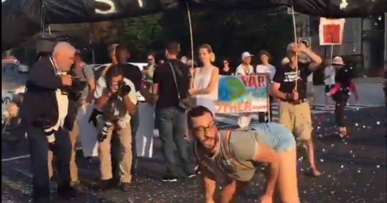 Queer activists joined the climate change protest