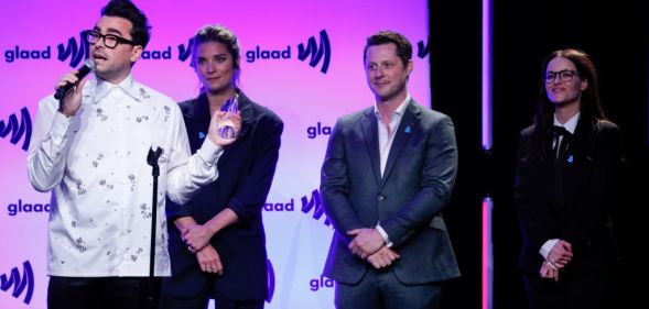 Dan Levy GLAAD acceptance speech transgender murder