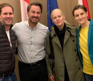 Luxembourg's prime minister Xavier Bettel and Serbia's prime minister Ana Brnabić