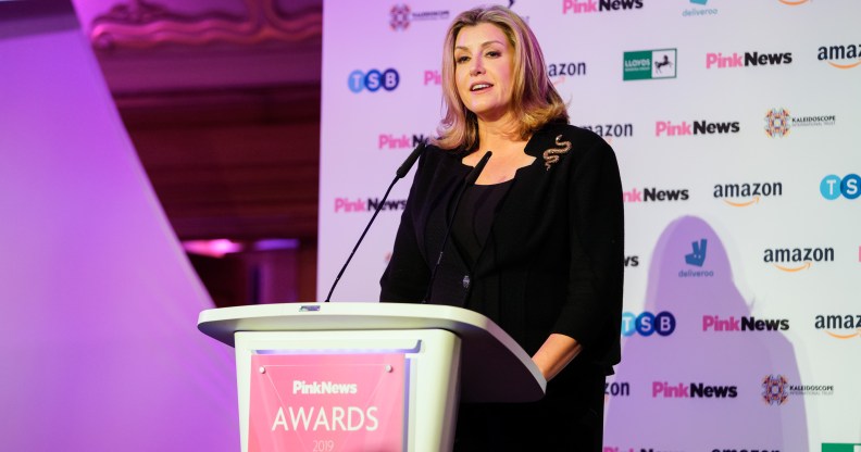 Penny Mordaunt addressed the PinkNews Awards
