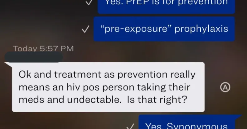 A HIV educator had a constructive chat over Scruff with someone unclear about some HIV facts, and it's eye-opening. (Twitter)