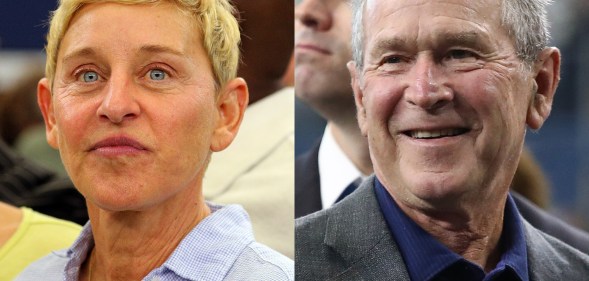 Ellen DeGeneres and George Bush