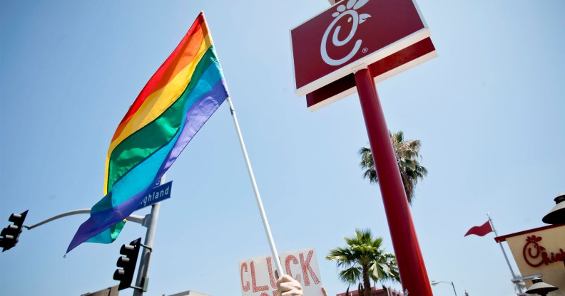 Chick-fil-A in the US has been a site of protest for many LGBT+ people. (Tibrina Hobson/FilmMagic)