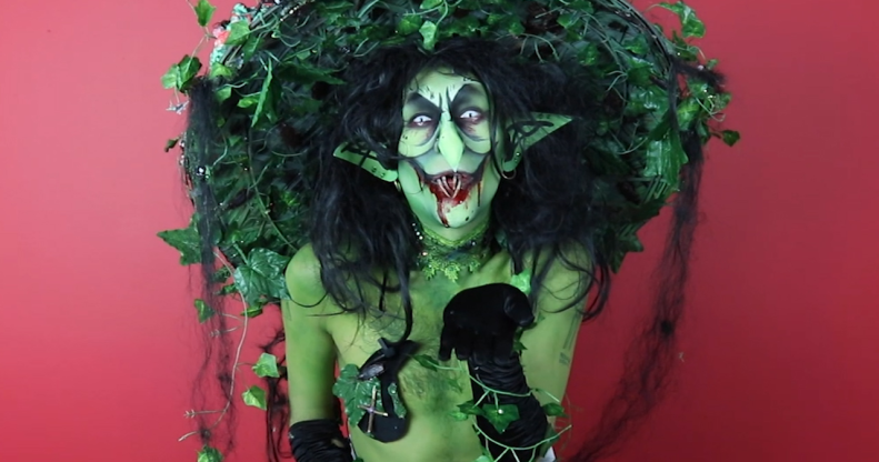 Witchy Halloween drag make-up (PinkNews)