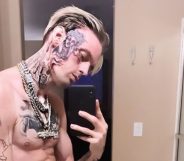 Aaron Carter reveals massive new face tattoo while declaring he's 'the biggest thing in music'. Yes, really