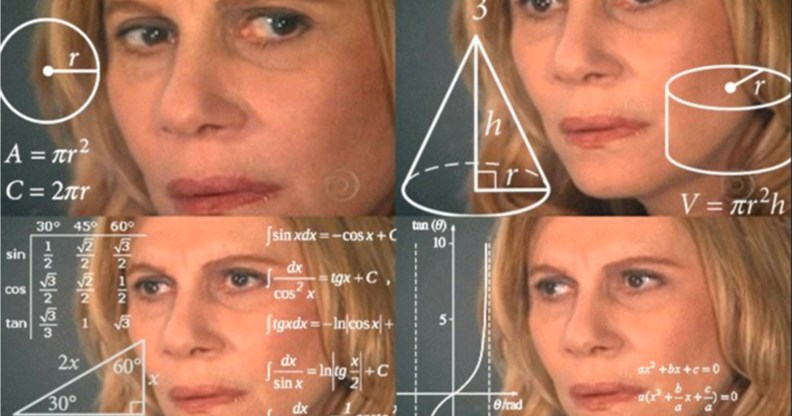 Confused math lady meme
