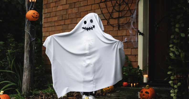 A queer person dressed up as the spirit that has possessed them. Spooky. (Stock photo via Elements Envato)
