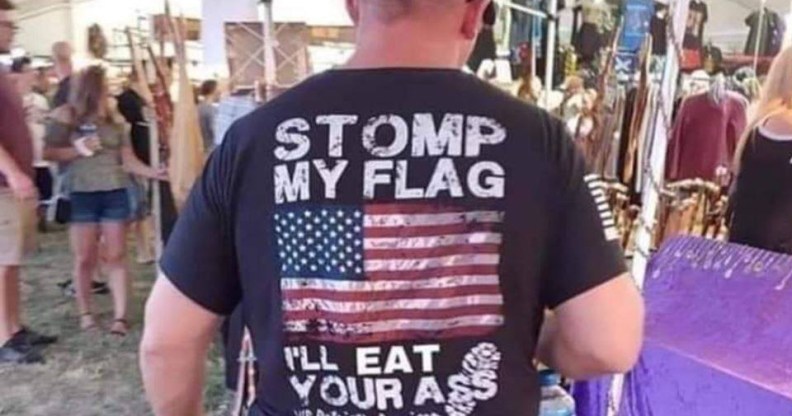 This American nationalist really didn't think his t-shirt choice through