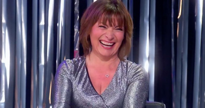 Lorraine Kelly smiling on Drag Race UK's Snatch Game