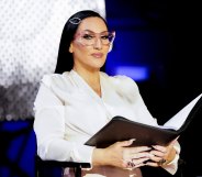 Michelle Visage holding a book