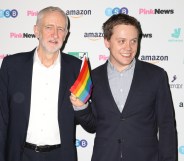 Jeremy Corbyn and Owen Jones at the 2019 PinkNews Awards