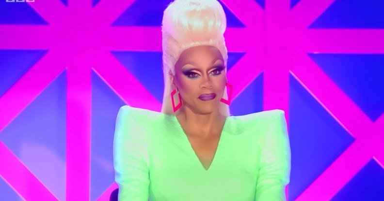 RuPaul on the Drag Race UK judging table