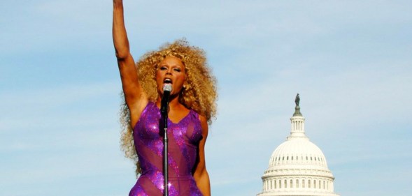 RuPaul in front of the White House
