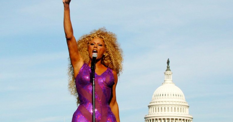 RuPaul in front of the White House