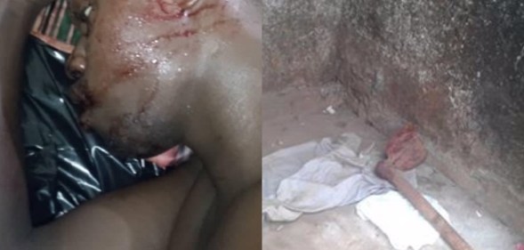 Ugandan Wasswa John was killed after locals attacked him in his home. On the right, the alleged weapon attackers used. (Facebook)