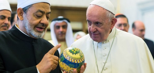 Pope Francis meets the Grand Imam of Al-Azhar Ahmed el-Tayeb