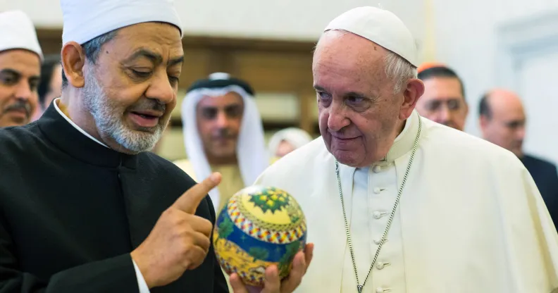 Pope Francis meets the Grand Imam of Al-Azhar Ahmed el-Tayeb