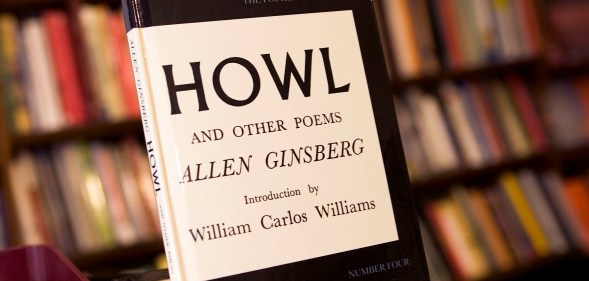 Copies of Allen Ginsberg's famous 'Howl' on display at City Lights Bookstore in San Francisco, Calif.