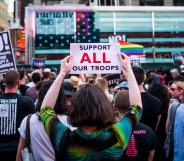 trans military ban protest