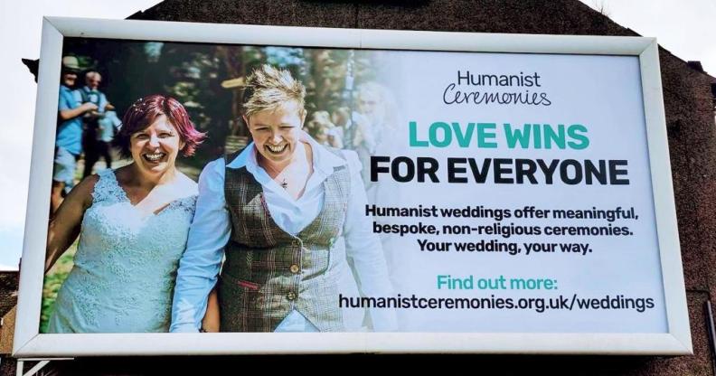 Northern Ireland billboard with same-sex couple