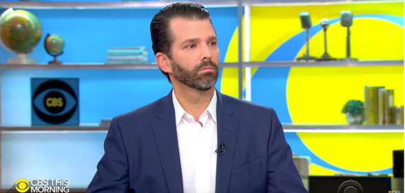 Donald Trump Jr appeared on CBS This Morning to promote his new book. (Screen capture via YouTube)