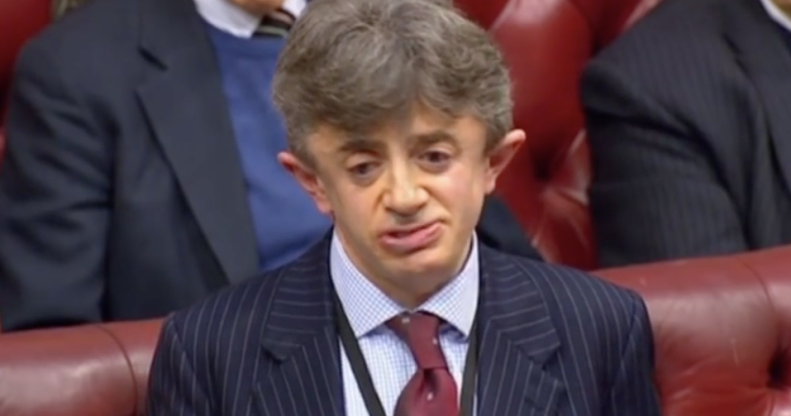 Lord Shinkwin delivering a speech at the House of Lords. (Screen capture via YouTube)